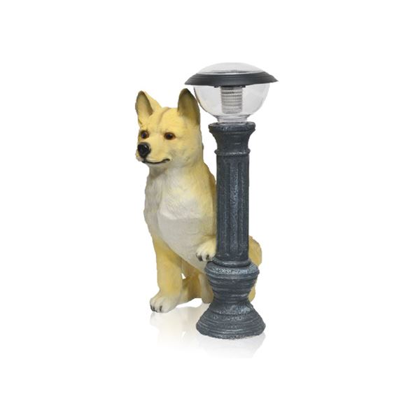 ソーラーライト 約幅26.5×奥行27.5×高さ46.5cm 犬型 太陽光 柴犬タロー 完成品 庭 ガーデン エクステリア 防犯対策用品 花 ガーデニング ガーデニング用品