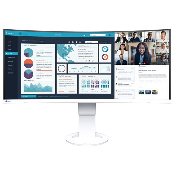 EIZO 95.3cm 37.5型カラー液晶モニター FlexScan EV3895 ホワイト EV3895-WTパソコン 液晶モニター
