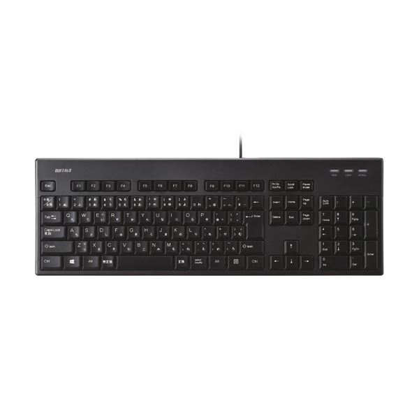 BUFFALO バッファロー USB接続有線フルキーボード 丸洗い対応 ブラック BSKBU310BKZ 1台パソコン キーボード テンキー