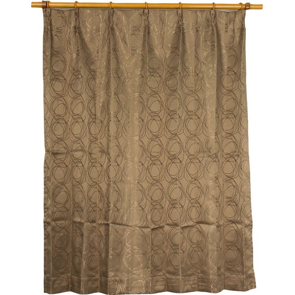 カーテン 洗える ウォッシャブル 洗える 2重加工 円柄 200×丈225cm ブラウン カールス 九装 カーテン インテリア 洗濯 カーテン 遮光