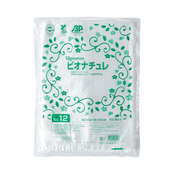 大倉工業 HDバイオマス規格袋（ビオナチュレ） 半透明 No.12 ヨコ230×タテ340×厚み0.007mm BN-HDK012 1パック（400枚） 【×10セット】 【 セット販売 まとめ買い 割引 オフィス 文房具 文具 業務用 オフィス用品 】 文具 オフィス用品 袋