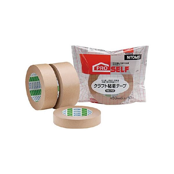 ニトムズ クラフト粘着テープ No.712(ピロー) 38mm×50m J4020 1巻 【×10セット】 【 セット販売 まとめ買い 割引 オフィス 文房具 文具 業務用 オフィス用品 】 文具 オフィス用品 テープ 接着用具