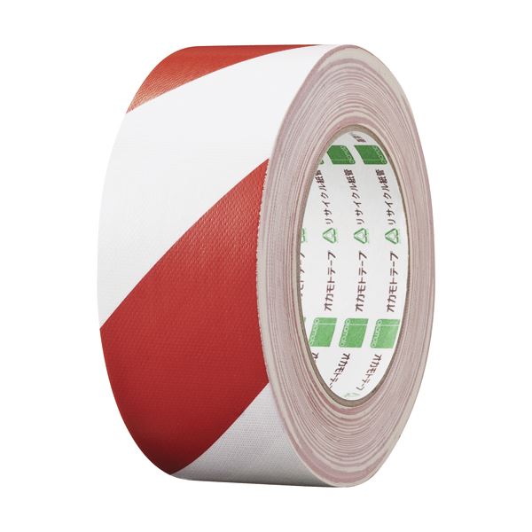 オカモト 布トラテープ 50mm×25m 赤 / 白 No.111トラRW 1巻 【×10セット】 【 セット販売 まとめ買い 割引 オフィス 文房具 文具 業務用 オフィス用品 】 文具 オフィス用品 テープ 接着用具