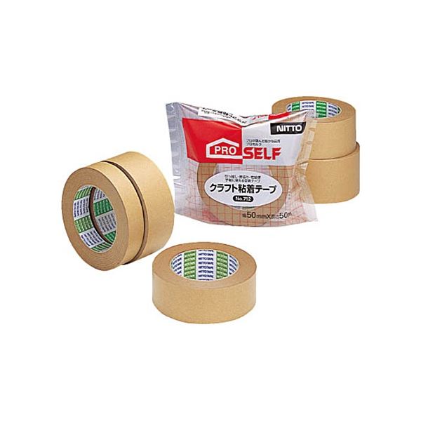 ニトムズ クラフト粘着テープ No.712(ピロー) 25mm×50m J4010 1巻 【×50セット】 【 セット販売 まとめ買い 割引 オフィス 文房具 文具 業務用 オフィス用品 】 文具 オフィス用品 テープ 接着用具