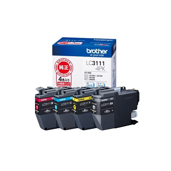 BROTHER(ブラザー) 純正 インクカートリッジ インク 4色パック LC3111-4PK PC プリンター インク インクカートリッジ トナー インク カートリッジ ブラザー(BROTHER)用