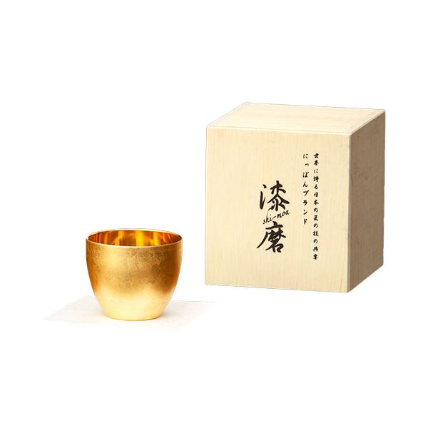 ウチキ 漆磨 漆塗りカップ 箔衣(はくごろも) ぐい呑 (二重構造 内金メッキ) SCW-GK801 キッチン 食器 グラス 盃