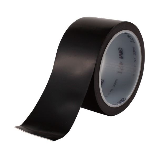 3M プラスチックフィルムテープ47 150mm×18.2m ブラック 471BLA50X18R 1巻 文具 オフィス用品 テープ 接着用具