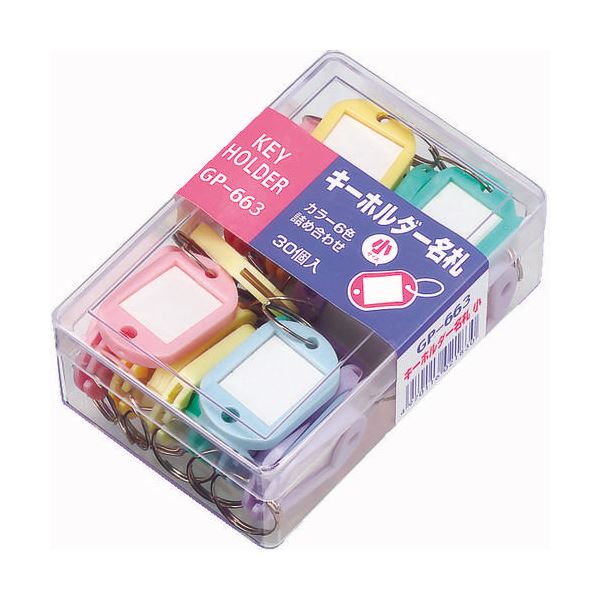 ソニック キーホルダー名札 小 両面表示 5色 GP-663 1ケース（30個：各色6個）  【×10セット】  【 セット販売 まとめ買い 割引 オフィス 文房具 文具 業務用 オフィス用品 】  文具 オフィス用品 名札 カードケース