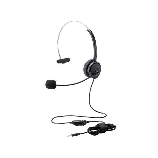 ELECOM エレコム オーバーヘッドタイプヘッドセット / 片耳 / 4極 / 変換ケーブル付 / 30mmドライバ / ブラック HS-HP29TBK 【×2セット】 【 セット販売 まとめ買い 割引 】 AV 音響機器 ヘッドセット