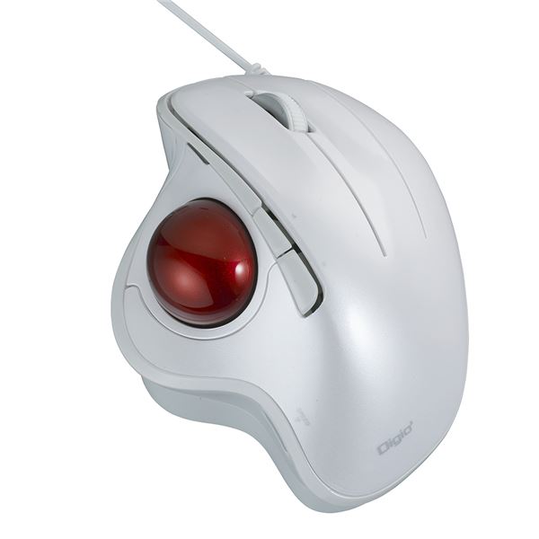Digio2 有線 角度可変親指トラックボール 5ボタン / 光学式 ホワイト MUS-TUIF181Wパソコン マウス マウスパッド