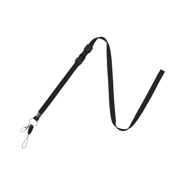 オープン工業 ストラップ ロングタイプ 1本 黒 【×10セット】 【 セット販売 まとめ買い 割引 オフィス 文房具 文具 業務用 オフィス用品 】