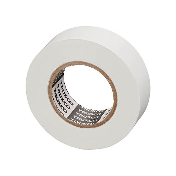 TRUSCO 脱鉛タイプ ビニールテープ 幅19mm×長さ10m ホワイト GJ-2110 1パック(10巻) 【×10セット】 【 セット販売 まとめ買い 割引 オフィス 文房具 文具 業務用 オフィス用品 】 文具 オフィス用品 テープ 接着用具