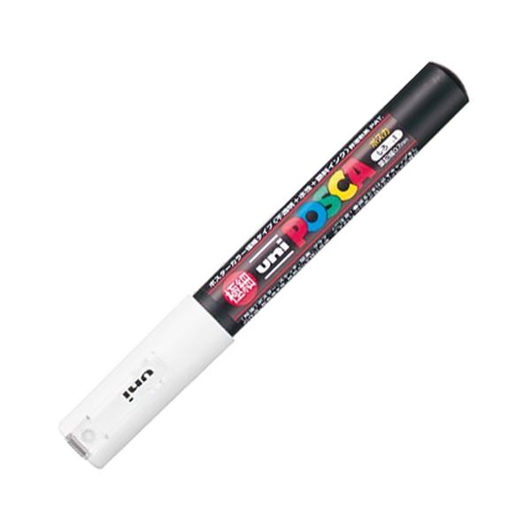 三菱鉛筆 水性マーカー ポスカ 極細 白 PC1M.1 1本 【×50セット】 【 セット販売 まとめ買い 割引 オフィス 文房具 文具 業務用 オフィス用品 】 文具 オフィス用品 ペン ボールペン