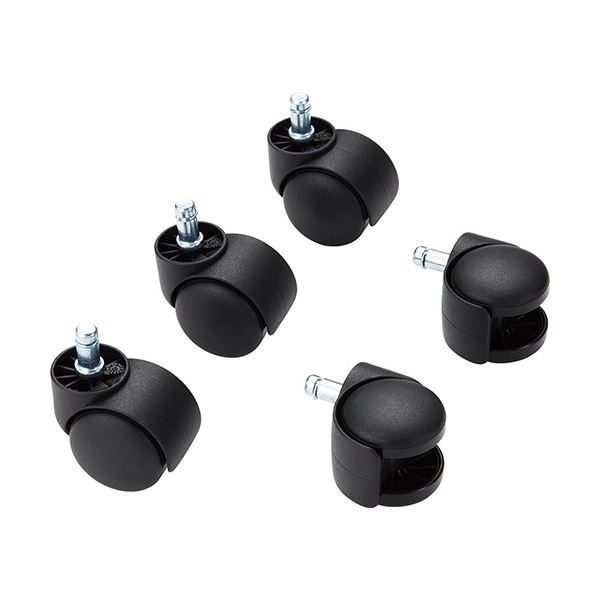 ナカバヤシ チェア用ナイロンキャスター ブラック CA-CN01BK 1セット(5個) 【×3セット】 【 セット販売 まとめ買い 割引 】 　 インテリア 家具 オフィス家具 事務用チェア 事務 チェア