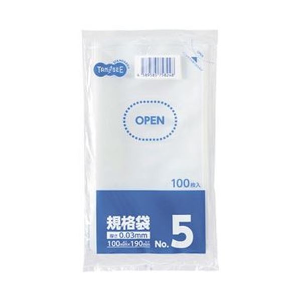 TANOSEE タノシー（大塚商会) 規格袋 5号0.03×100×190mm 1パック（100枚）【×100セット】 【 セット販売 まとめ買い 割引 オフィス 文房具 文具 業務用 オフィス用品 】 文具 オフィス用品 袋