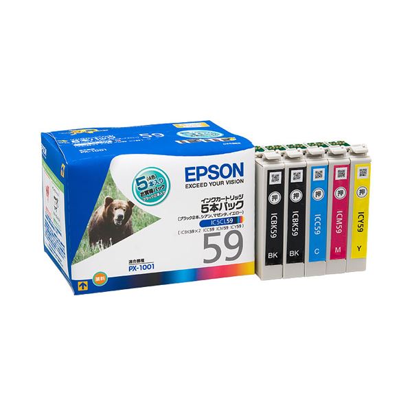EPSON （エプソン）純正 インクジェットカートリッジ 4色パック IC5CL59 【インク インクカートリッジ トナー カートリッジ 印刷 業務用 コピー プリンター】 プリンタ PCサプライ・消耗品 プリンター・FAX用インク インク インクカートリッジ トナー エプソン(EPSON)用｜創業40周年　世田谷インテリア