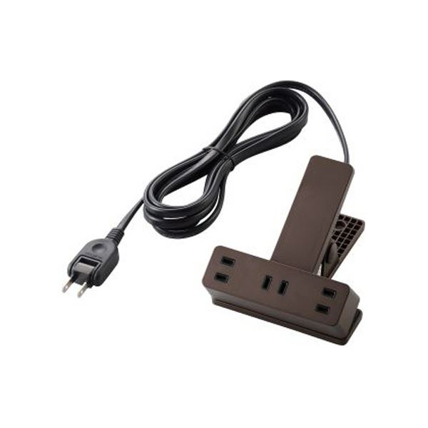 ELECOM エレコム シャッター雷かばい立て付ゼムクリップ水道栓 2P・3個口 赤銅色 2.5m T-KF03-2325BR 1個 【×３仕掛ける】 【お徳用 まとめ買い お買い得 御役目用 割り引き 仕掛ける売りわたす】