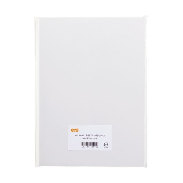 TANOSEE タノシー（大塚商会) 各種プリンタ対応ラベルA4 4面 105×148.5mm 1冊（100シート）【×5セット】 【 セット販売 まとめ買い 割引 】 プリンター OA プリンタ用紙