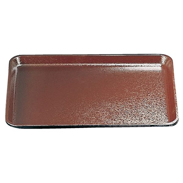 尺6 耐熱木目長手盆 / トレー　お盆 【茶SL】 483mm×360mm×20mm 日本製 食洗機対応 〔和食 レストラン 居酒屋 店舗 飲食店 給仕 業務用 お店 配膳 食堂 トレイ 〕 キッチン 食器 キッチン用品 飲食店 料理