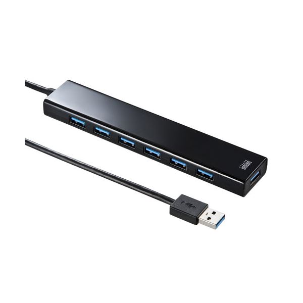 サンワサプライ 急速充電ポート付きUSB3.2Gen1 7ポートハブ USB-3H703BKNパソコン ハブ