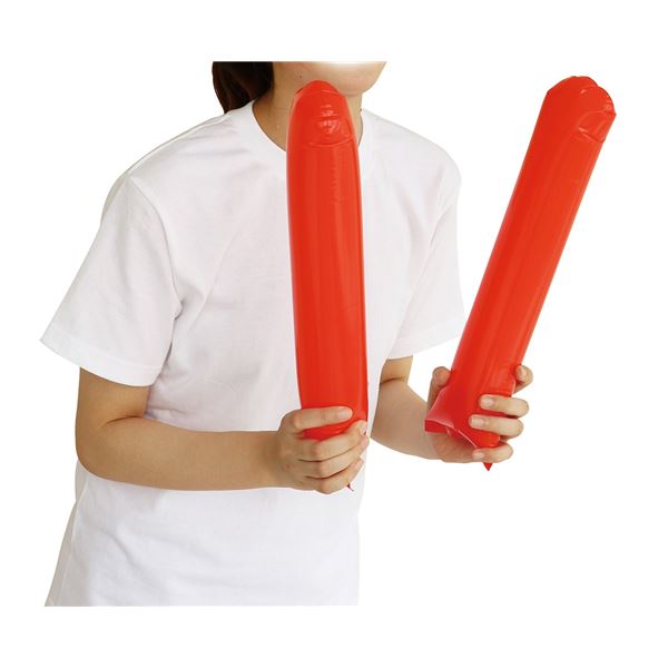 スティックバルーン レッド【×50セット】 【 セット販売 まとめ買い 割引 】