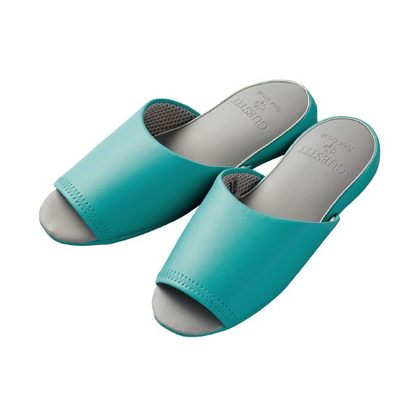 オクムラ GUEST IT 前開きスリッパL ブルー 1足（×10セット） 【 セット販売 まとめ買い 割引 】 スリッパ