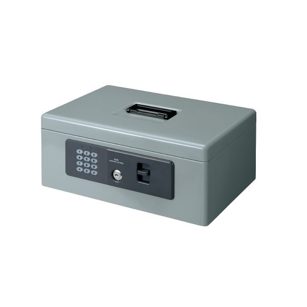 【プラス 事務用品 PLUS 文具 オフィス用品 文具】 電子ロック手提金庫 M CB-020HL グレー 日用品雑貨・文房具・手芸 文房具・事務用品 文具 オフィス用品 文房具 事務用品 金庫|創業40周年 世田谷インテリア