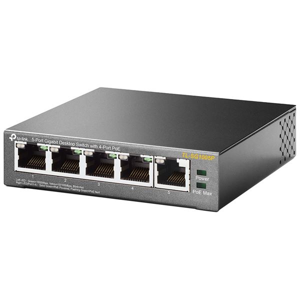 5ポート ギガビット PoE（4ポート） デスクトップ スイッチ TL-SG1005Pパソコン ネットワーク機器