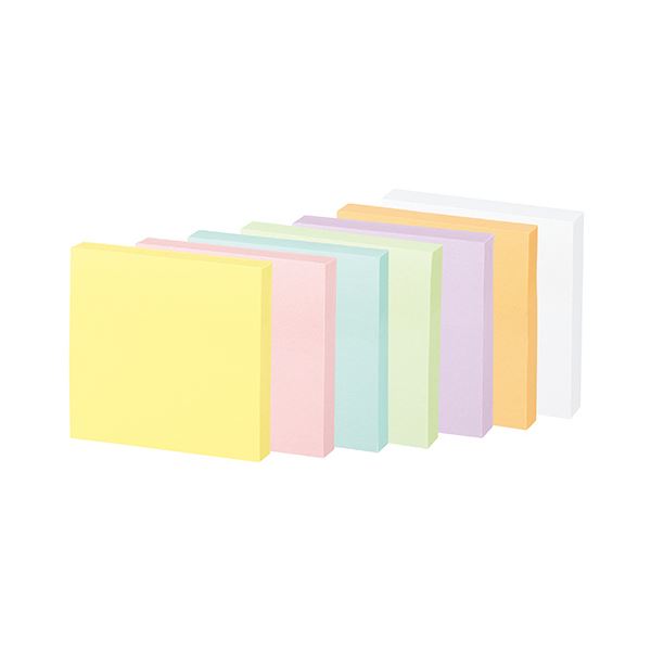 KOKUYO コクヨ 強粘着ふせん＜K2＞50×50mm パステルカラー7色 K2メ-KP5050X10 1パック（10冊）【×5セット】  【 セット販売 まとめ買い 割引 オフィス 文房具 文具 業務用 オフィス用品 】  文具 オフィス用品 付箋紙 ポストイット