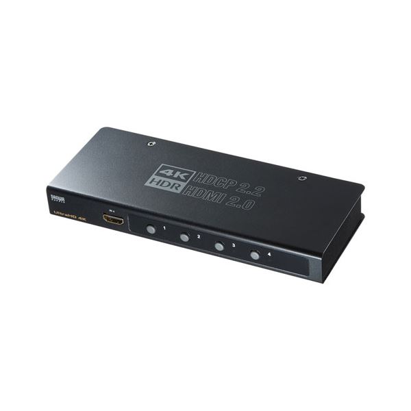 サンワサプライ 4K ・ HDR ・ HDCP2.2対応HDMI切替器（4入力 ・ 1出力） SW-HDR41Hパソコン 分配器 切替器