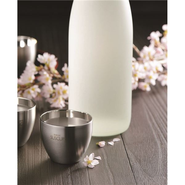 ぐい呑み 【さくら ペア 2Pセット】 58ml 18-8 ステンレス 二重構造 日本製 〔Made in TSUBAME 認定品〕 キッチン 食器 グラス 盃