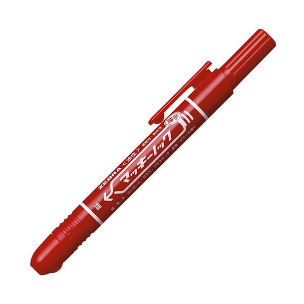 ゼブラ 油性マーカー マッキーノック細字 赤 P-YYSS6-R 1本 【×50セット】 【 セット販売 まとめ買い 割引 オフィス 文房具 文具 業務用 オフィス用品 】 文具 オフィス用品 ペン ボールペン