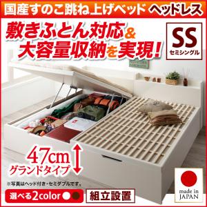 【組立設置サービス付】 日本製 跳ね上げ式ベッド Begleiter ベグレイター(マットレス無しタイプ)すのこベッド 収納 収納付き 収納ベッド 【縦開き】 ヘッドレス(ヘッドボード無しタイプ)【セミシングルベッド 】 セミシングルサイズ 【深さ: グランド】|創業40周年 世田谷インテリア