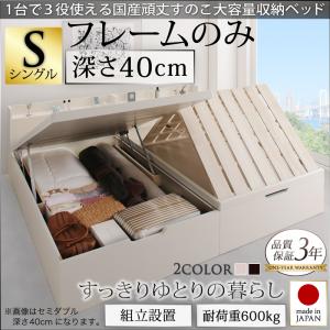 【組立設置ｻｰﾋﾞｽ付 跳ね上げ式ベッド 】 すのこベッド 収納 収納ベッド 跳ね上げ【 シングルベッド 】 マットレスセット シングルサイズベッド 【深さ:ラージ】 シングルベッド シングル シングルサイズ