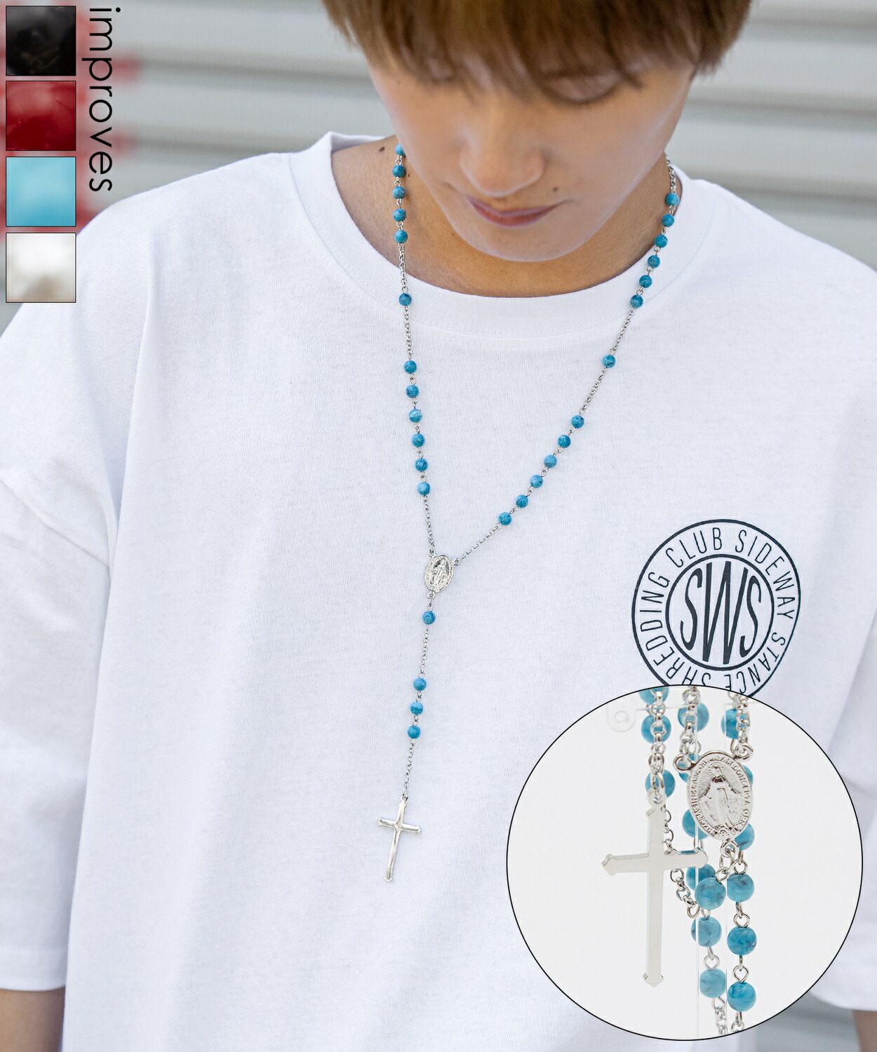 fakeasflowers ロザリオネックレス 楽天市場】FAKE AS FLOWERS FAF | ANKH ROSSARY (BLUE) 十字架