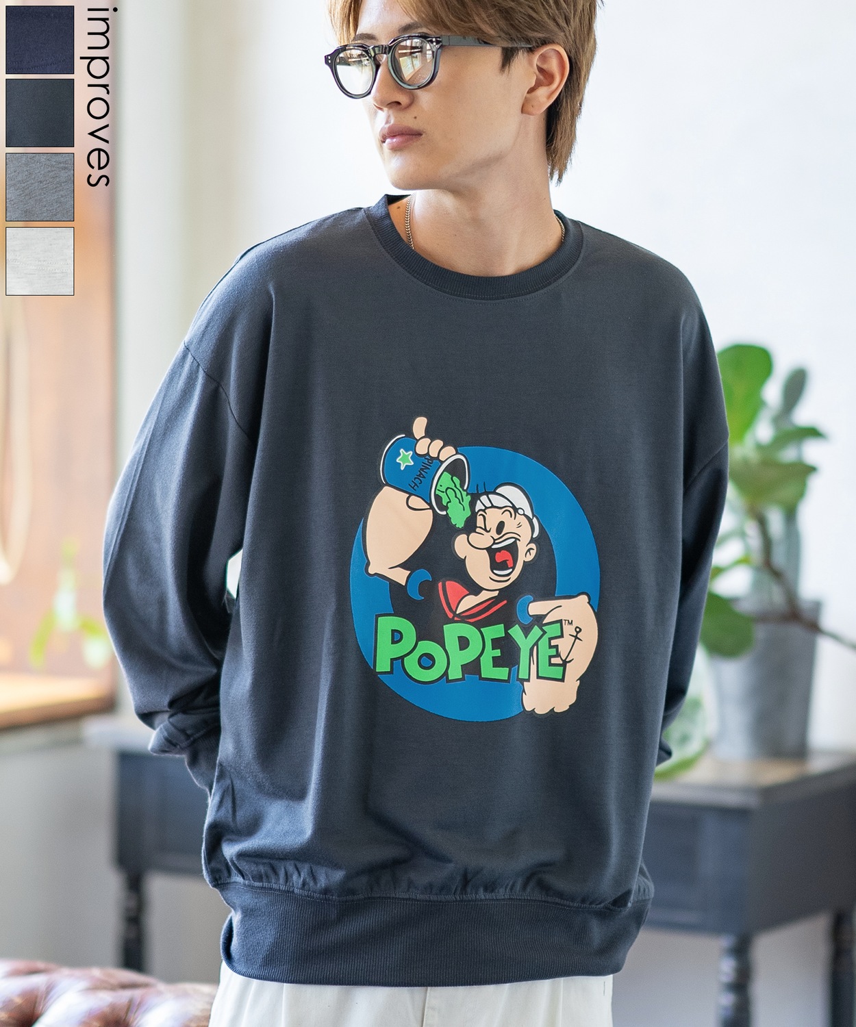 オリーブ ポパイ ヴィンテージ スウェット キャラクター '90s 90s 90年代 アメリカ製 ポパイ オリーブ コミック アニメ