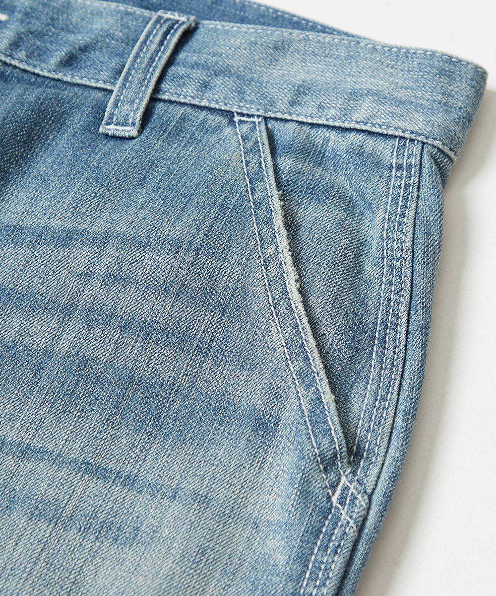 楽天市場 ペインターパンツ デニム メンズ ワイドパンツ デニムパンツ ワイドデニム ワイドデニムパンツ ストレッチ アンクルパンツ アンクル ジーンズ 裾 切りっぱなし カットオフデニム ストレート Improves Improves