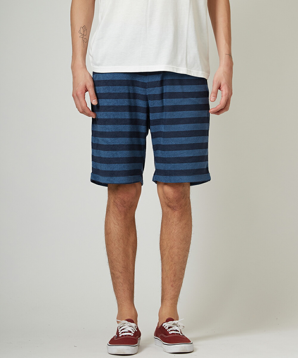 楽天市場 インディゴ パイル ボーダー ショートパンツ メンズ 膝上 レディース ハーフパンツ ショーツ 短パン ブルー 青 サーフ系 スポーツミックス アメカジ メンズファッション Improves
