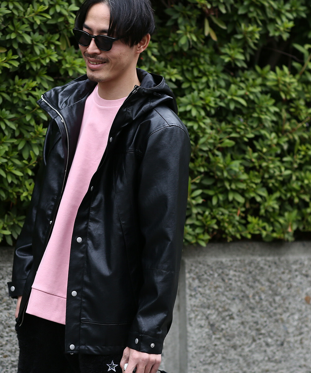 楽天市場 マウンテンパーカー メンズ レザージャケット 革ジャン Puレザー 合皮 ブルゾン ジャケット フードジャケット 黒 ジャンパー ジャンバー マンパー ストリート系 ストリートファッション Improves Improves