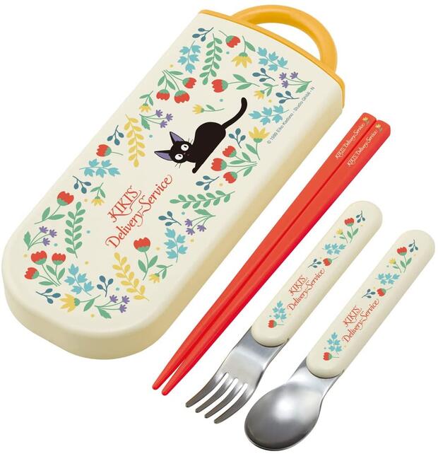 魔女の宅急便(ジジ ボタニカル) 抗菌食洗機対応スライド式トリオセット(TACC2AG)(564666) ジブリ スケーター(mail 190)画像