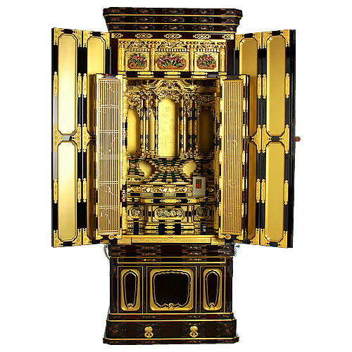 楽天市場】仏壇 金仏壇 「三河型 段下 御坊屋根 」 30号 仏具B