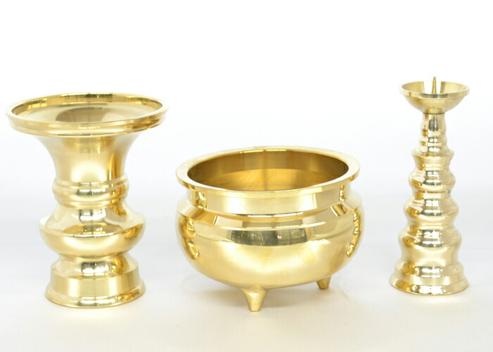 【尖んがり10倍 6/4～6/11百貨店大売り出し】仏具 三完全無欠さ 金管楽器 3寸 3.5寸 4寸 東本願寺派 高田派 仏具 書き割り 3点書き割り 【御盆】 【お大悟】 お供え ついて行く 崇める