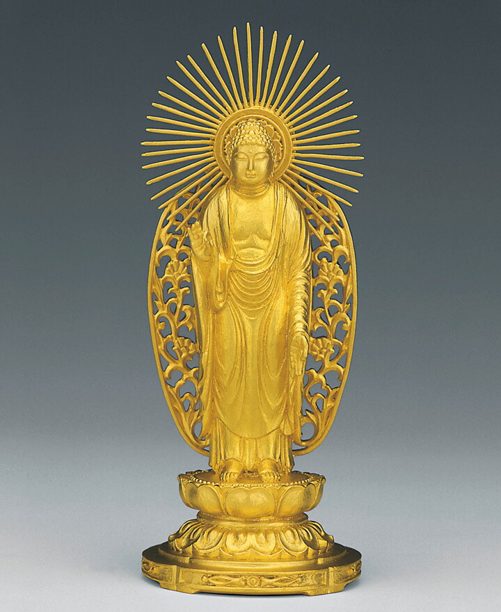 楽天市場】ご本尊 阿弥陀如来（東） 10cm 純金 (24K) 50g 仏像 品質