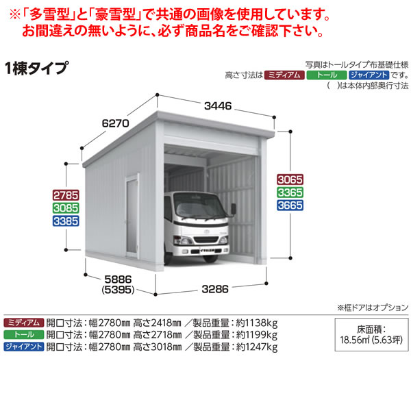 イナバ物置 SGN型ガレージ 倉庫オプション左吊りドア インテリア