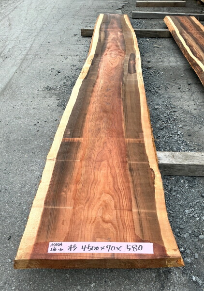 千葉県産杉 耳付き添い人 純一無雑天板4500×70×580粍 NAGA216-6天板/速見表/カウンタ/調度品/すぎ/スギ