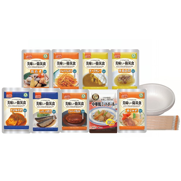 貨物輸送無料 アルファフーズ 好いたらしい防災食お惣菜アソートセット (1人3日分) OA9 差し上げ物 非常食 防災 保護すること