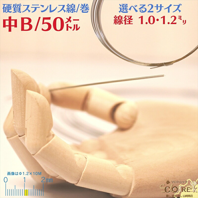 ステンレス バネ線 中 線径 1.0～1.2mm 50ｍ 巻 硬質 ステンレス線 SUS304 18Cr-8Ni オールステナイト 系 針金 サス304 針金 18クロム ステンレス 針金 硬質線 ピアノ線 バネ線 太さ中間 線 50m巻 全2サイズ選択式 6,183円