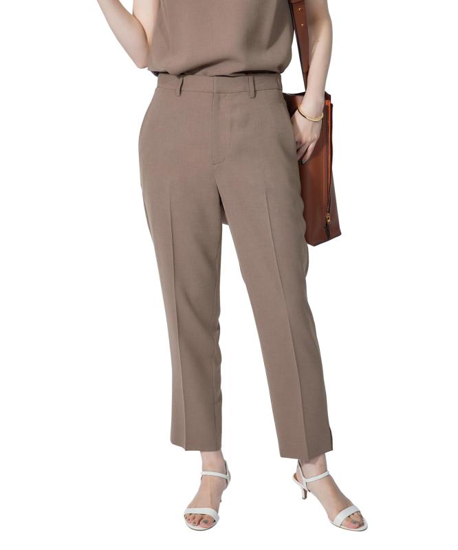 [ロペ] パンツ ハイツイストサイドスリットテーパードパンツ/セット対応 レディース GGS22300 ブラウン（２２）｜イナノカショップ