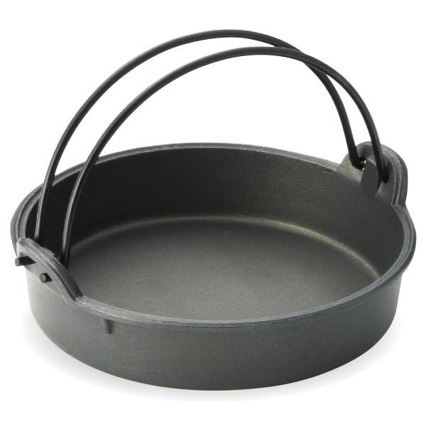 砺波商店 吊り付きすき鍋 フッ素加工 直径18cm 日本製 アルミ製 アウトドア キャンプ 直火OK 旅館 業務用