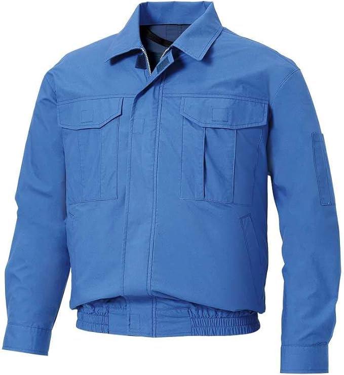 [Cooling Wear] SUN-S(サンエス) 冷房装置風神服 長袖上衣【KF90550】綿100％ 服のみ／目あたらしいステッカー付 (点火装置青色, 8L)